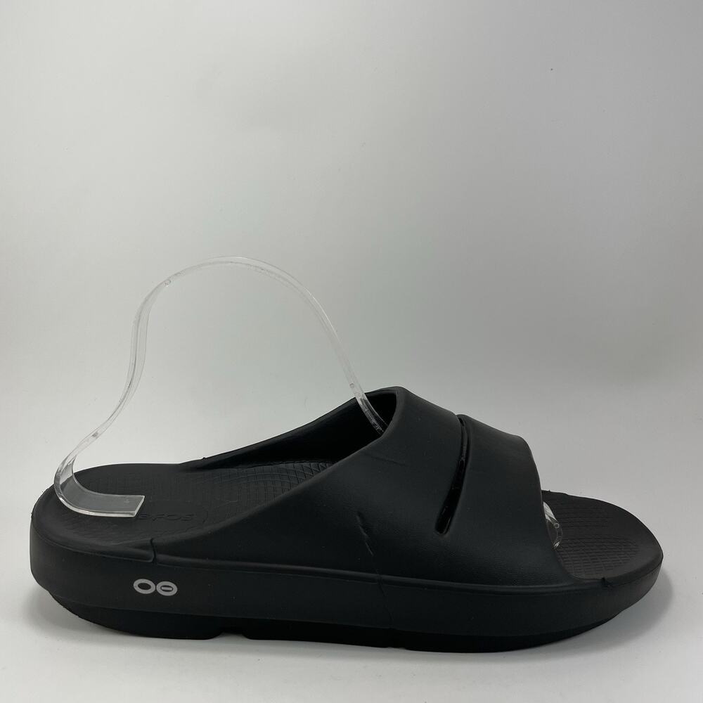 Oofos Ooahh Slide Sandals Mens Size 10 Black Comfort Recovery Shoes, Womens 12